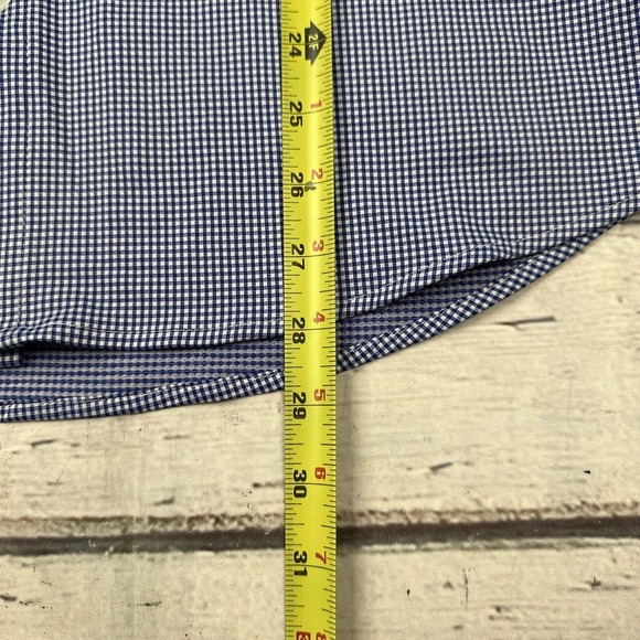 Mizzen + Main Shirt Mens Med Blue White Check Spinnaker Button Up Trim Fit USA - Picture 6 of 10